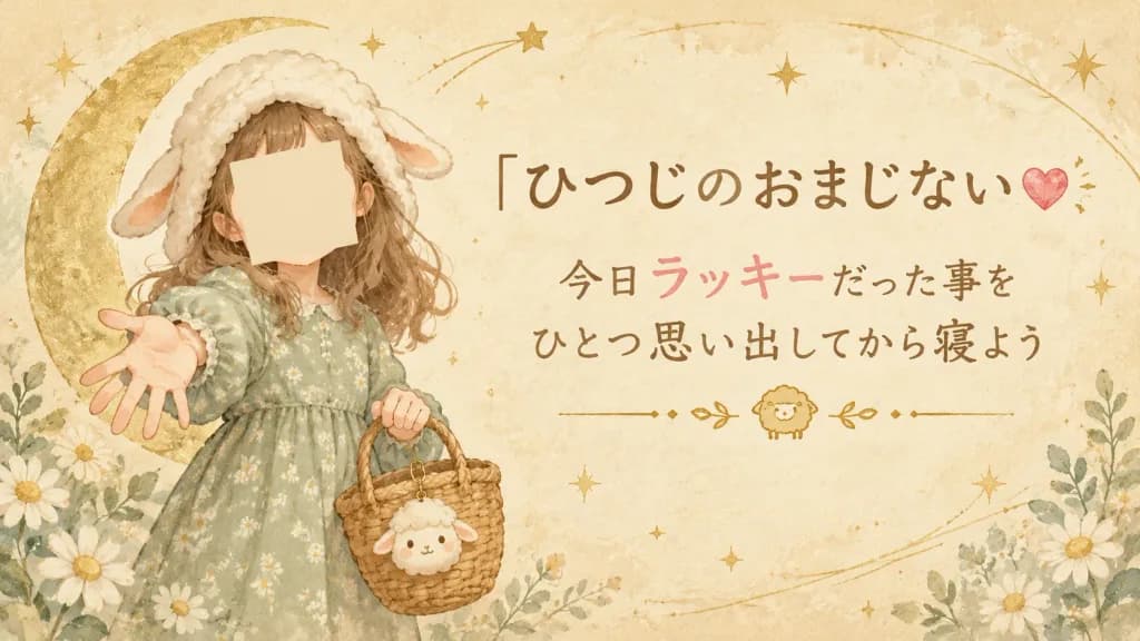 日系小羊晚安祈福海報