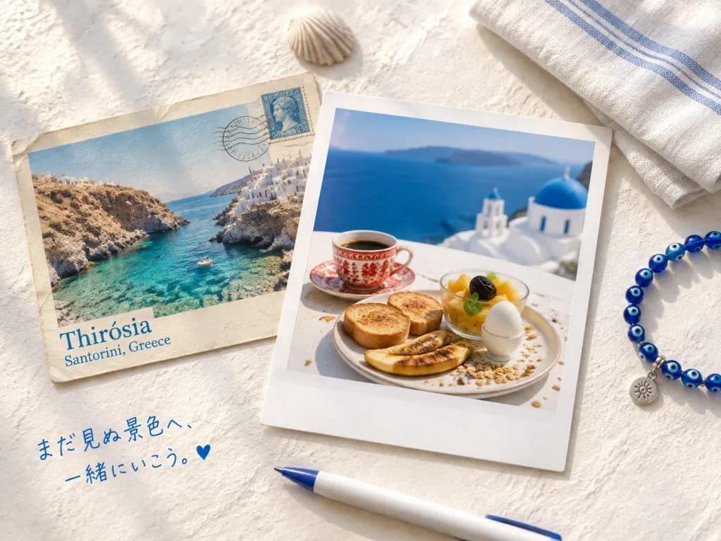 Flat Lay de Lembrança de Viagem ao Mediterrâneo