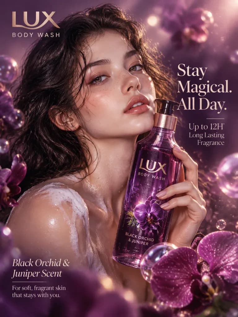Luxury Purple Orchid Body Wash Ad