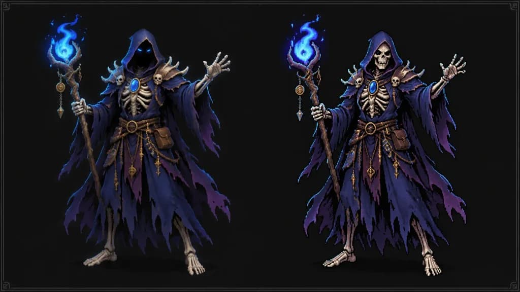 Necromancer Sprite Style Comparison