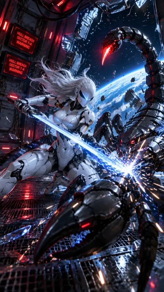 Android Warrior vs Giant Mecha Scorpion