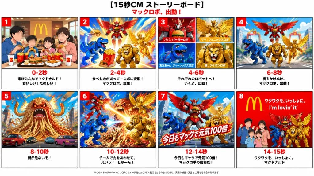 Fast Food Mecha Commercial Storyboard
