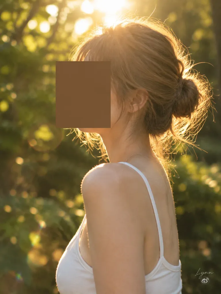 골든 아워 역광 프라이버시 인물 사진