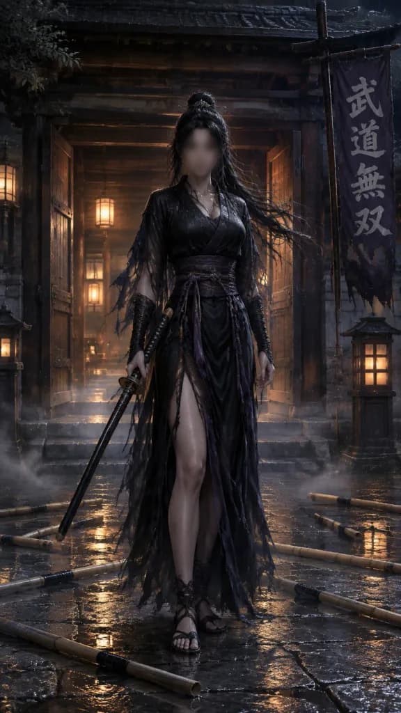 Rainy Dojo Dark Fantasy Swordswoman