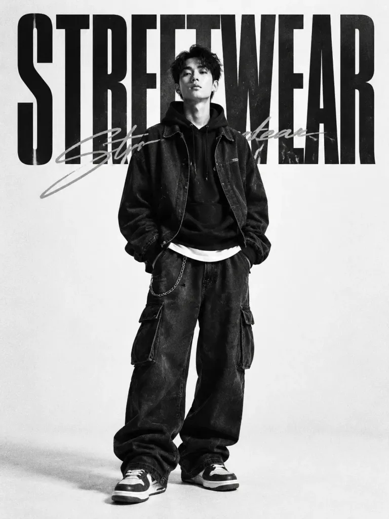 Monochrome Streetwear Editorial Poster
