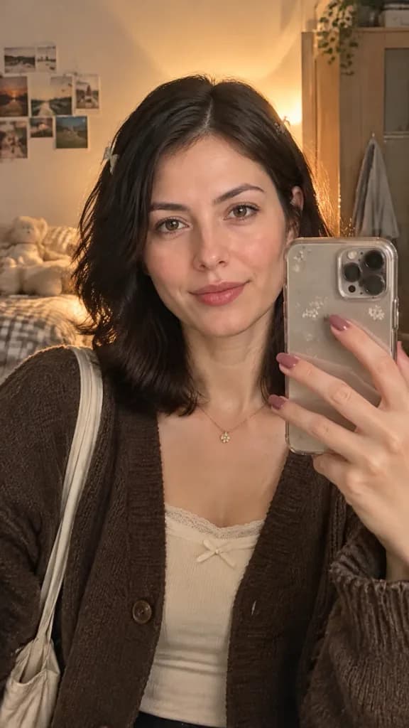 Realistic Bedroom Mirror Selfie