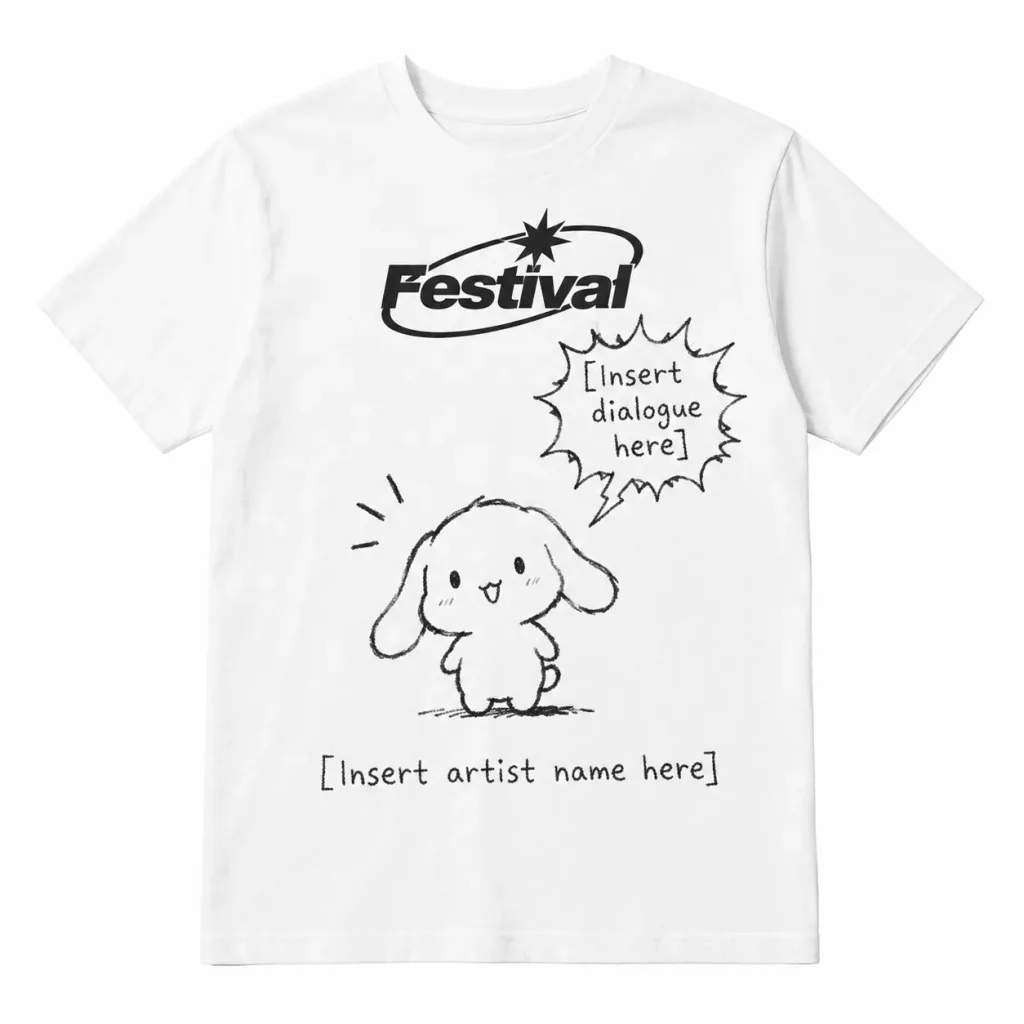 Handgezeichnetes Yuru-Kyara T-Shirt-Mockup