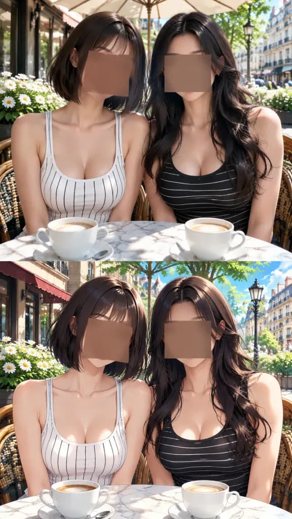 Kafede İkiz Kız Kardeşler: Fotoğraftan Animeye Karşılaştırma