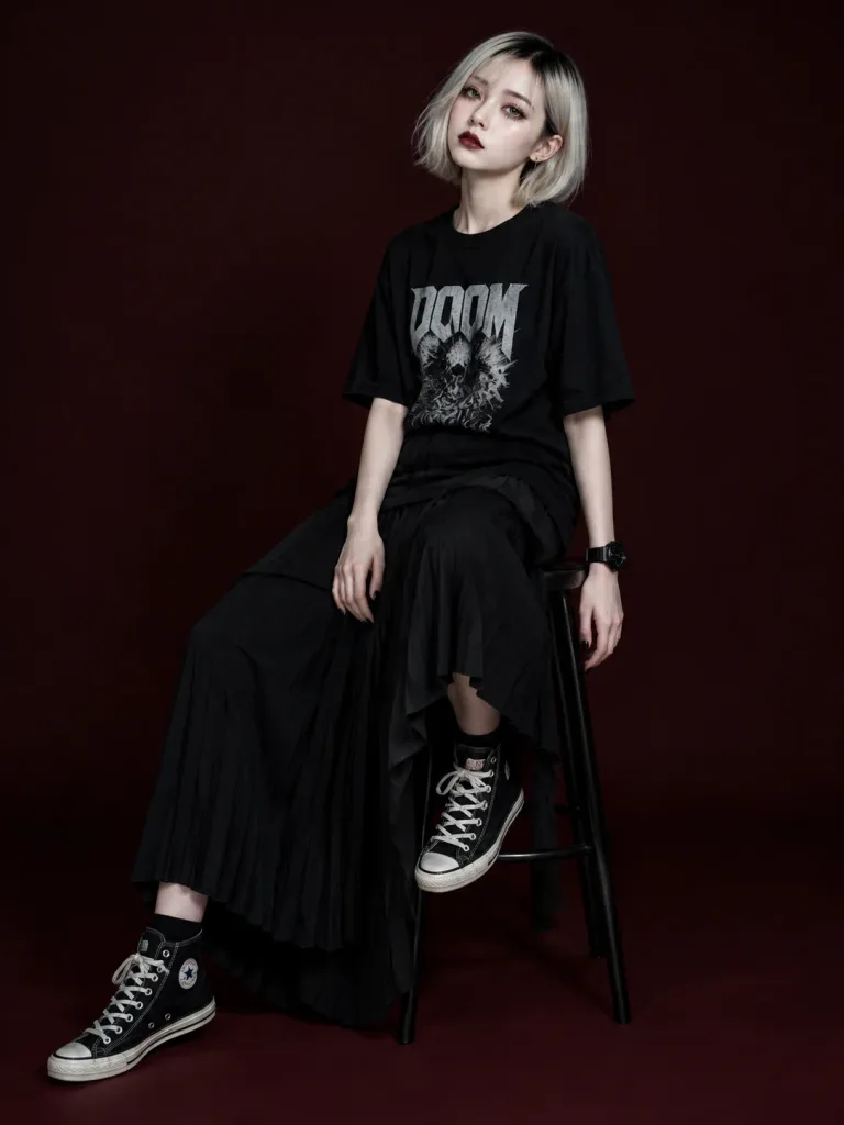 Edgy All-Black Studio Fashion Portrait