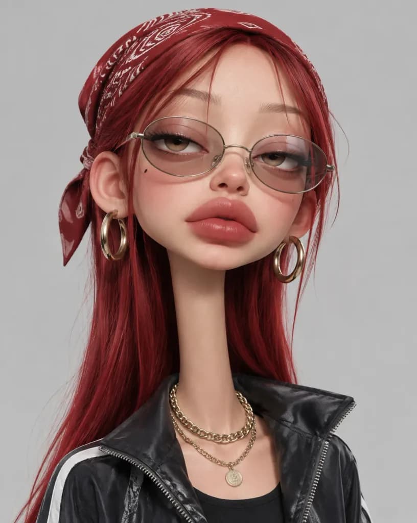 Stylized 3D Caricature Fashion Portrait