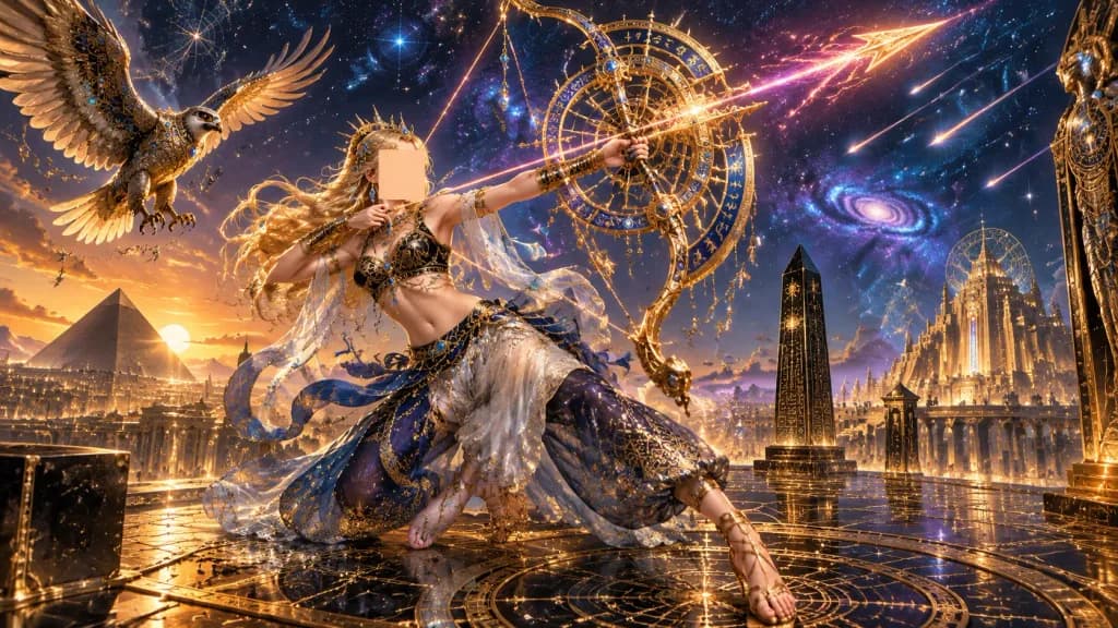 Celestial Archer in Cosmic Temple