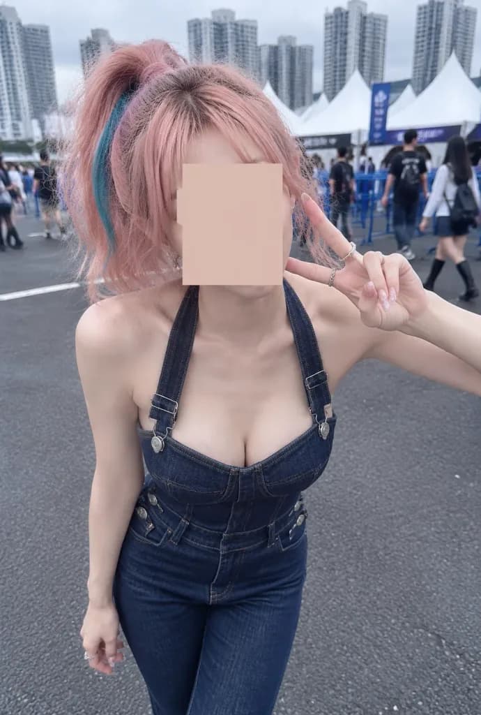 牛仔连体裤活动随拍抓照