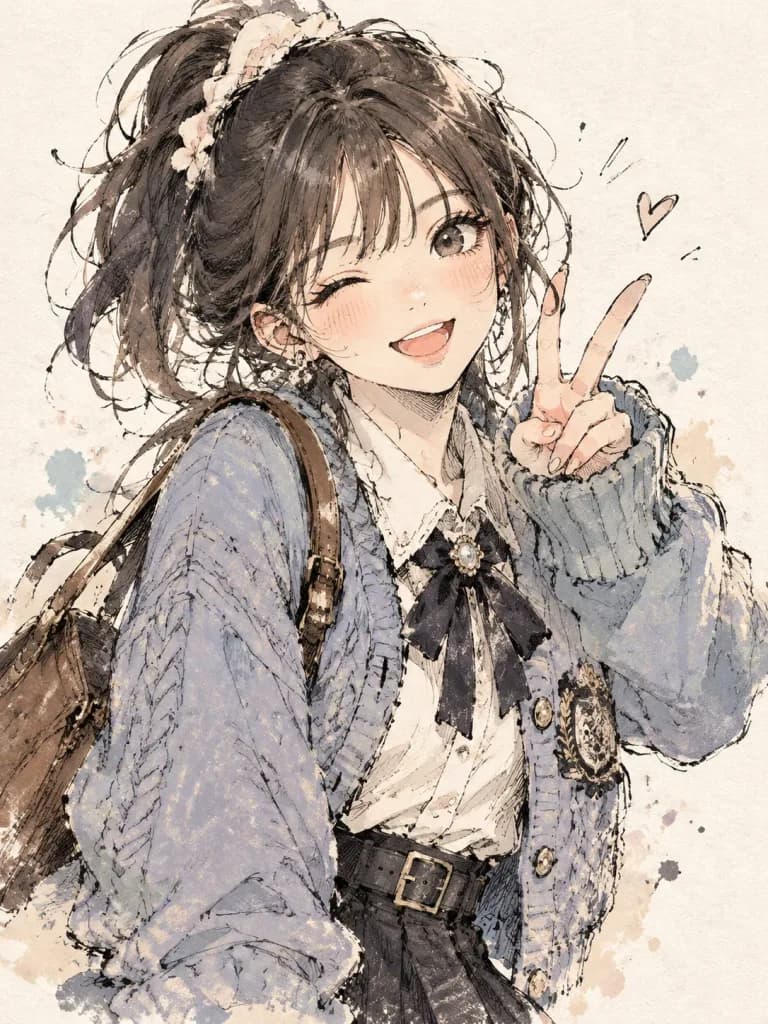 Expressive Korean Doodle Character Illustration