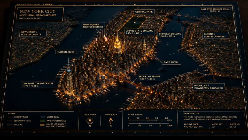 Nocturnal 3D City Archive Map
