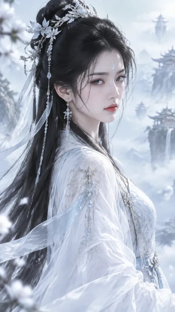 Cold Ethereal Xianxia Female Portrait