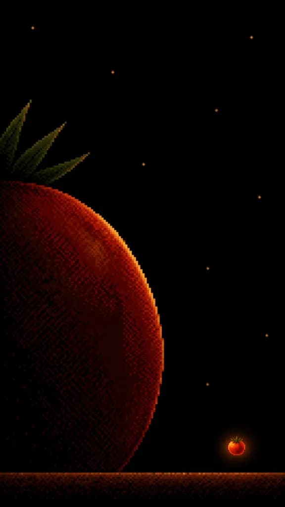 Minimalist Pixel Void Fruit Poster