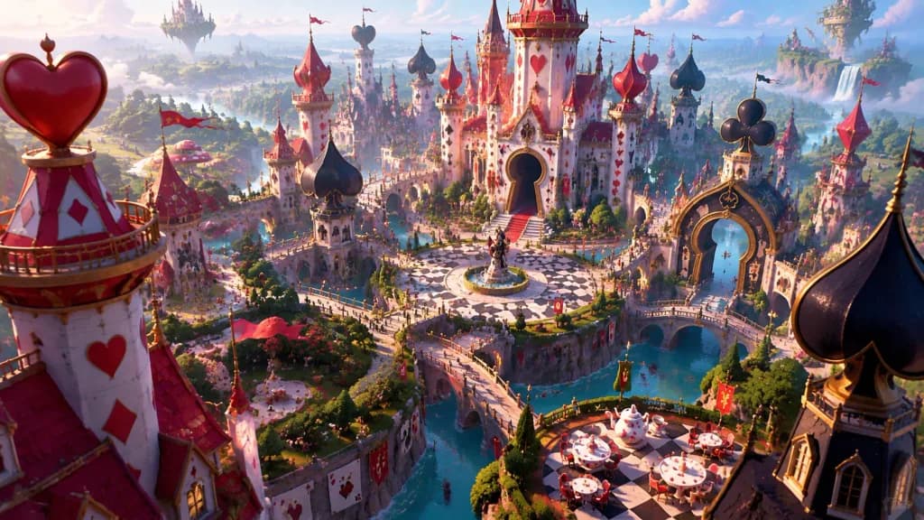 Fantasy Downtown Aerial Landscape
