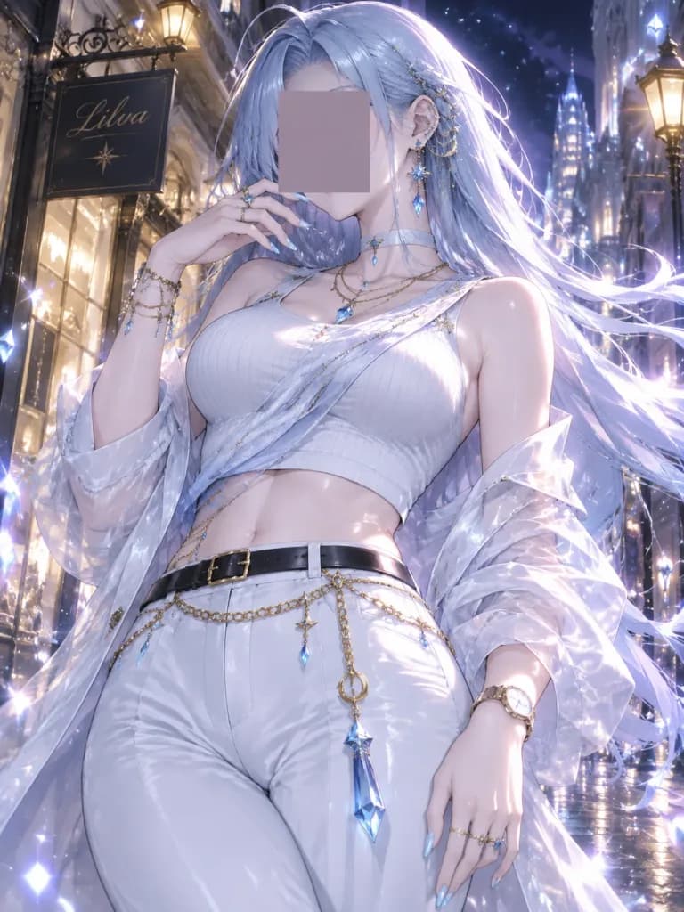 Censored Anime Fashion Night Portrait