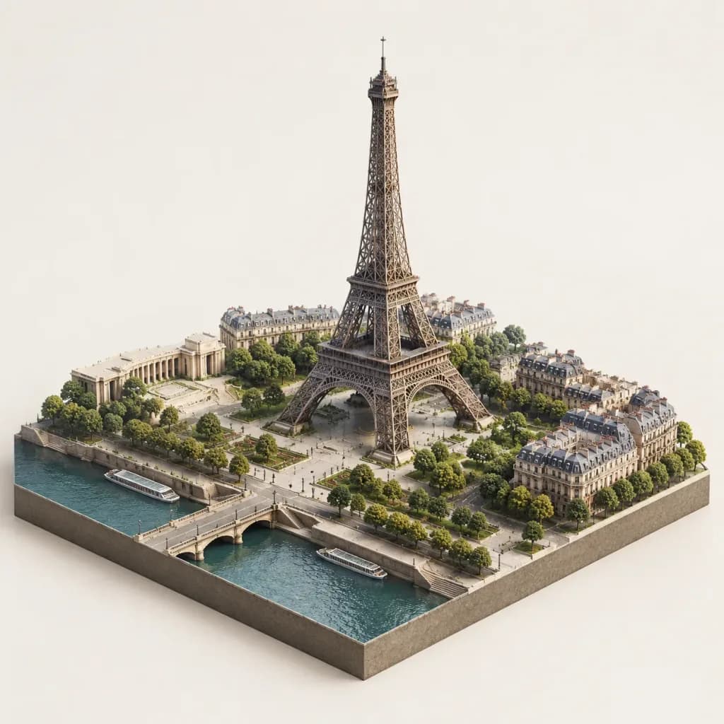 Isometric Miniature Landmark Diorama