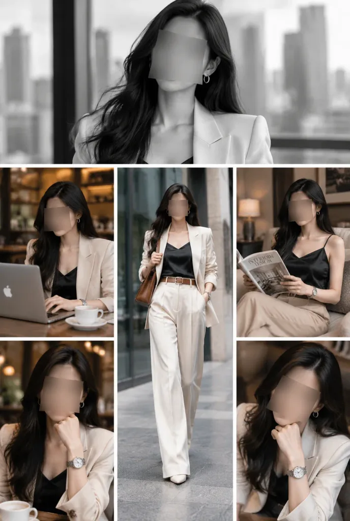 에디토리얼 패션 잡지 무드보드 콜라주