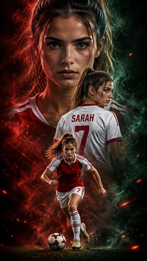 Triple Exposure Football Athlete Poster