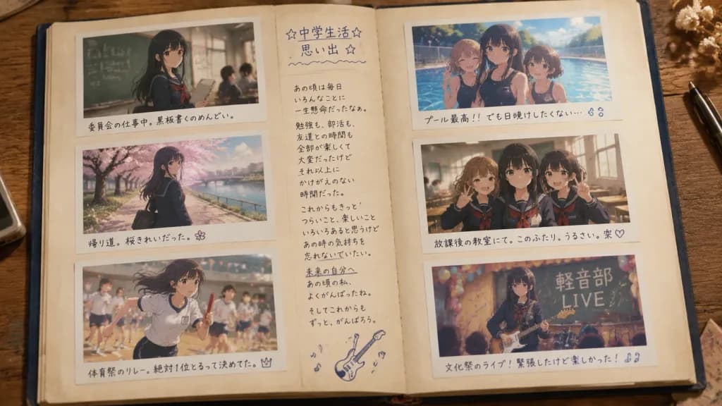 Nostalgic School Memory Scrapbook Spread