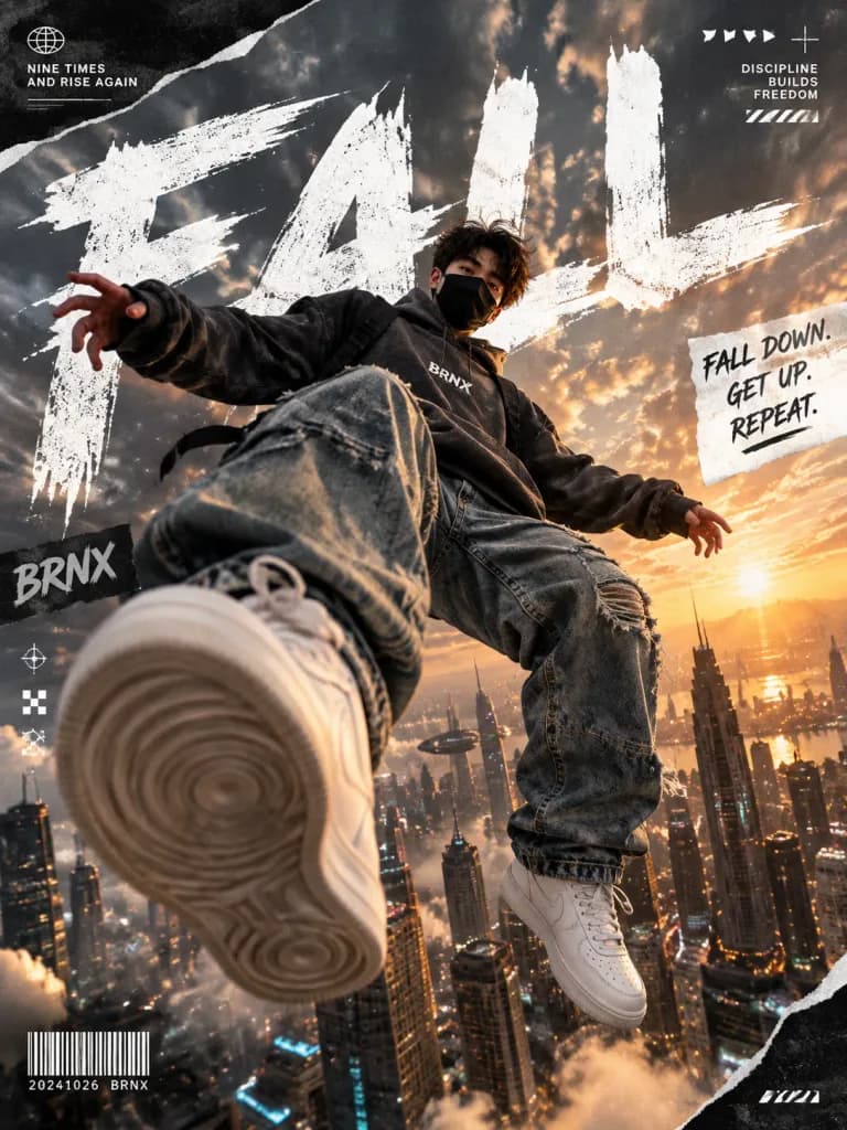 Floating Streetwear Editorial Poster