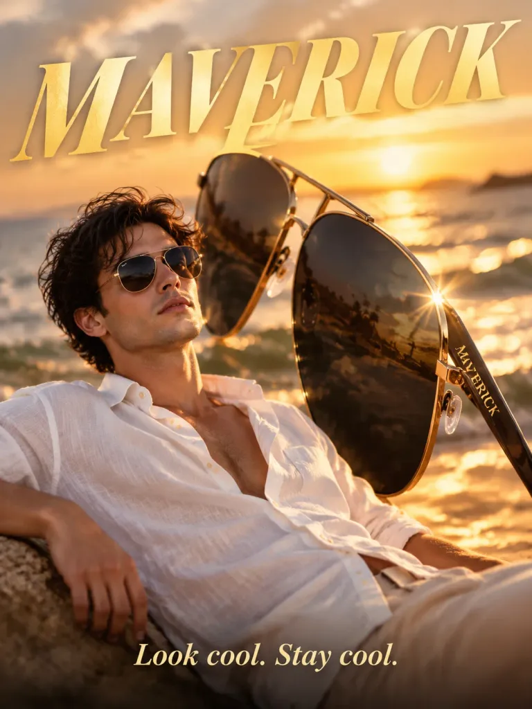 Giant Aviator Sunglasses Beach Poster