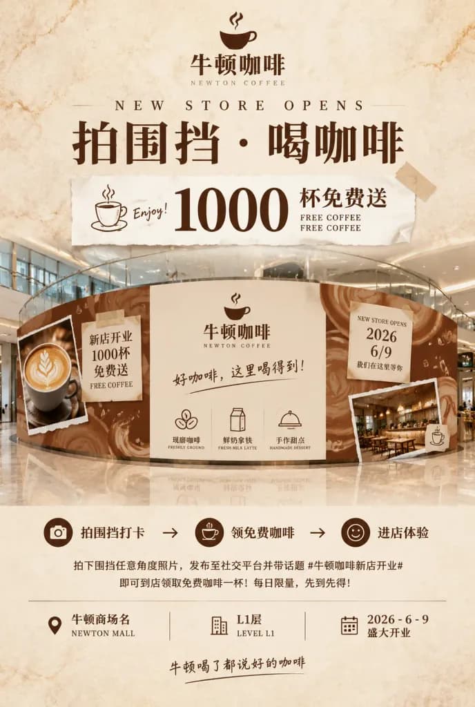 Coffee Shop Grand Opening Poster