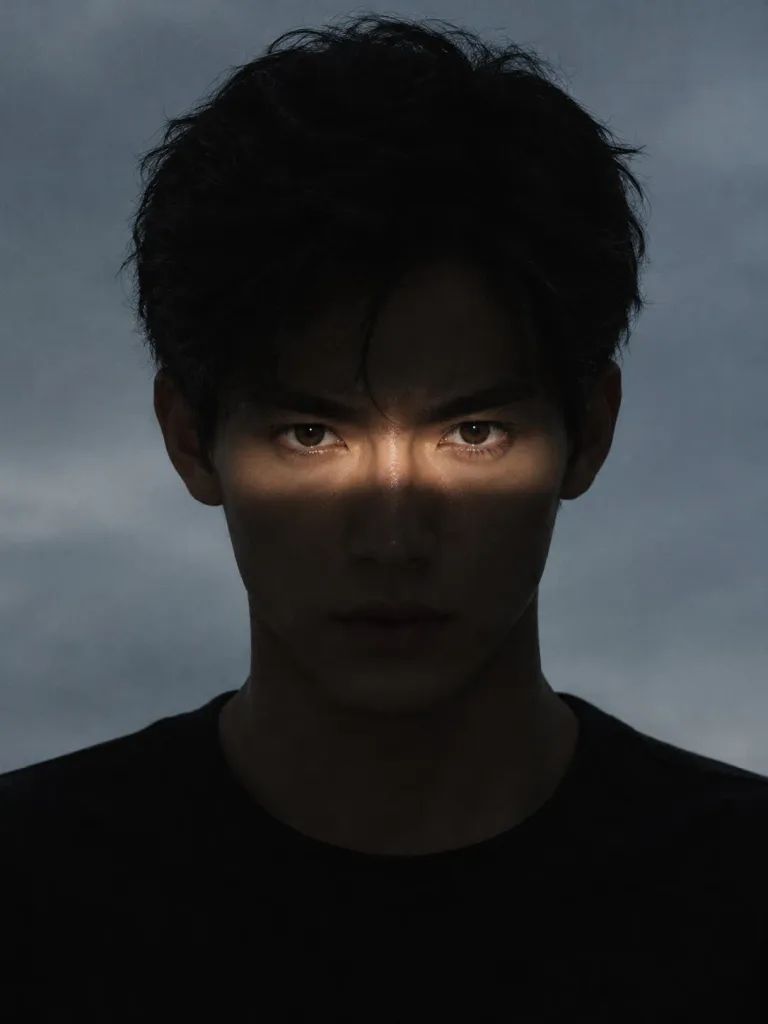 ドラマチックなキアロスクーロ帯光ポートレート