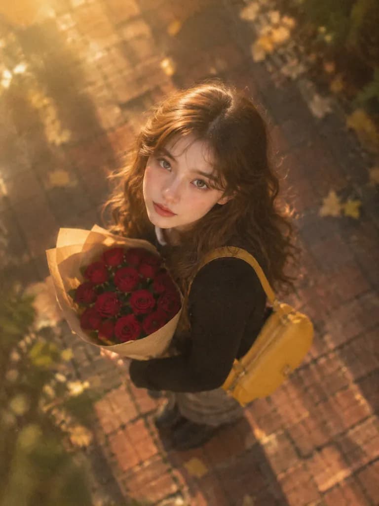 ゴールデンアワーの俯瞰フィルムポートレート