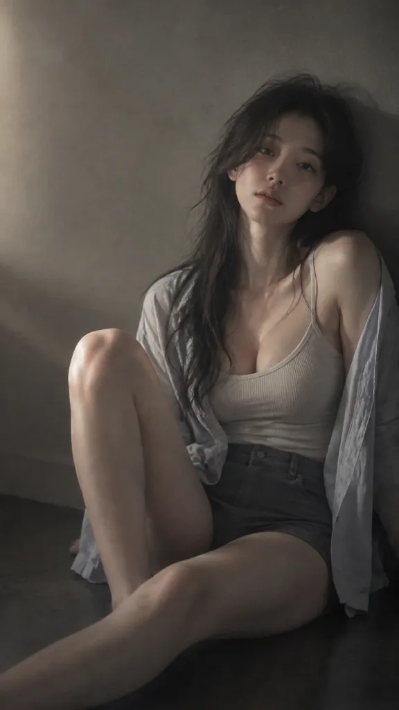 미니멀 에디토리얼 미스트 한국 여성 포트레이트