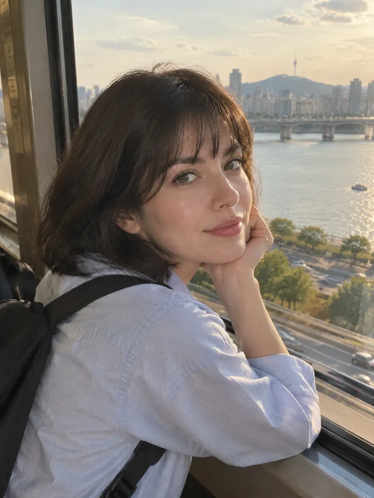 창가의 감성 여행 스냅 인물 사진