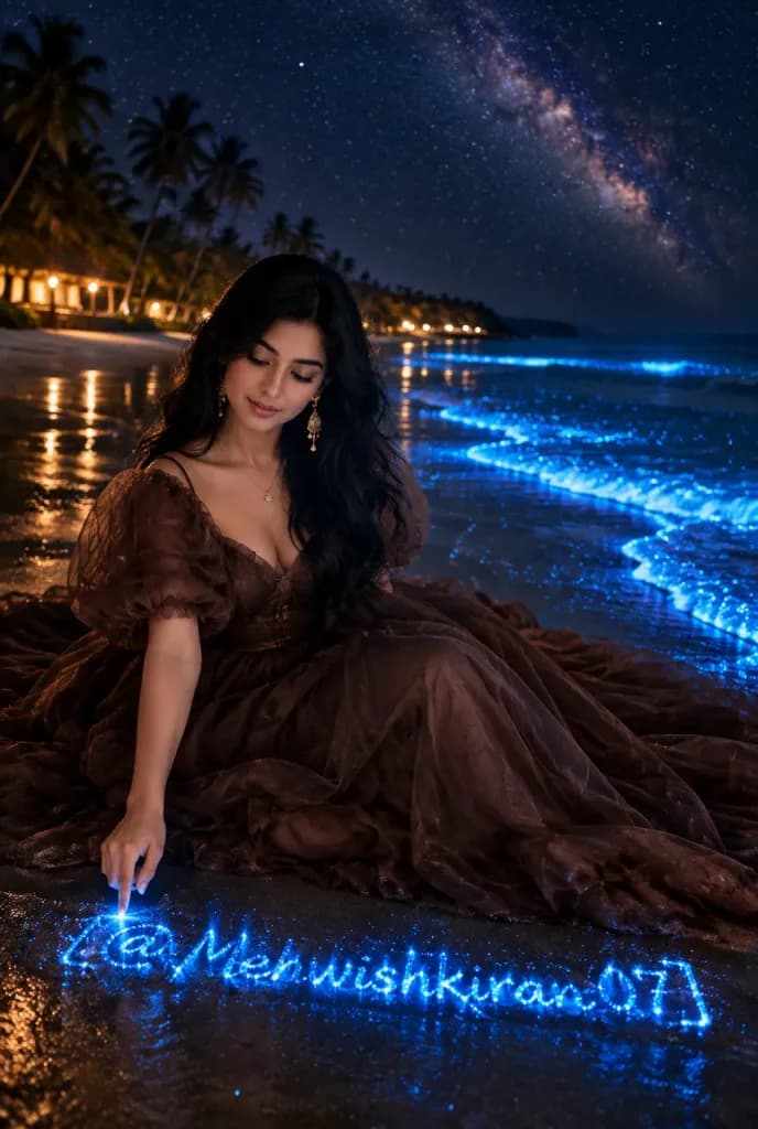 夜光虫ビーチの夜景ポートレート