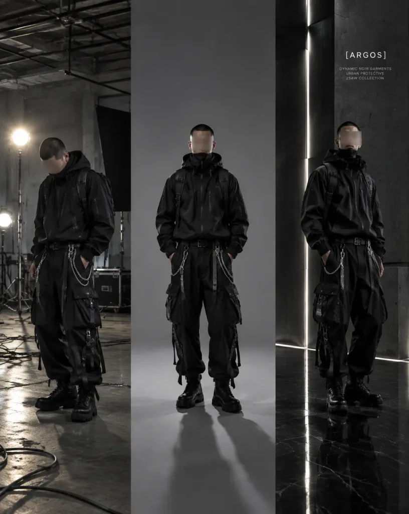 Триптих Модной Съемки в Стиле Dark Techwear