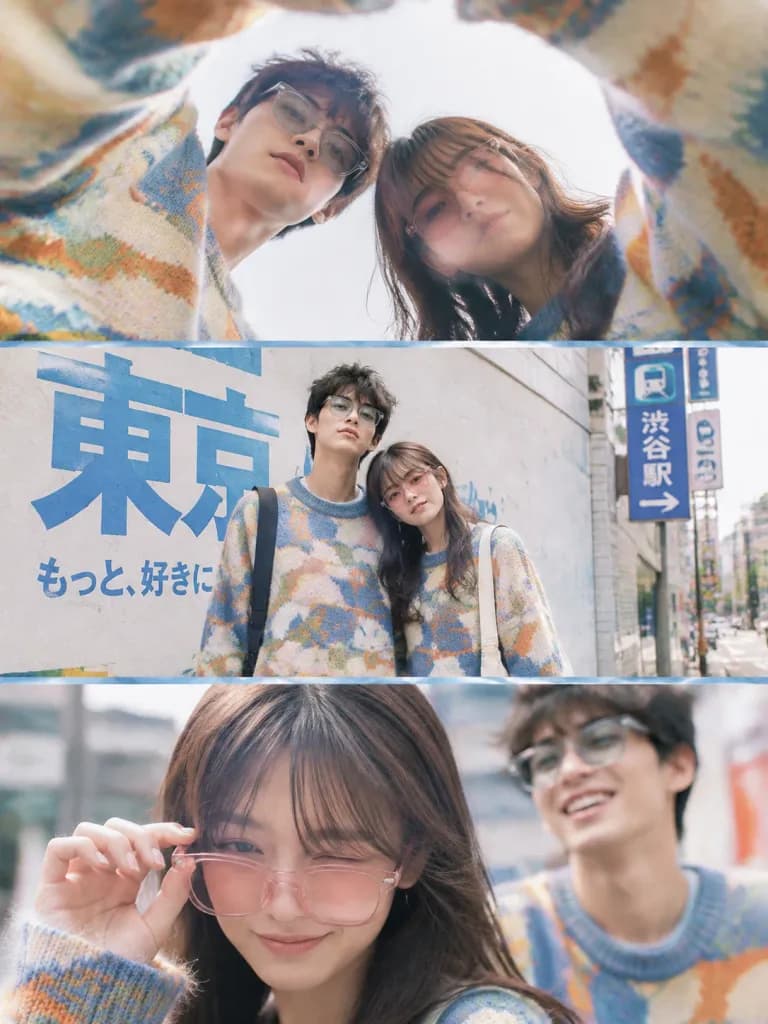 日本のストリートファッションエディトリアルコラージュ
