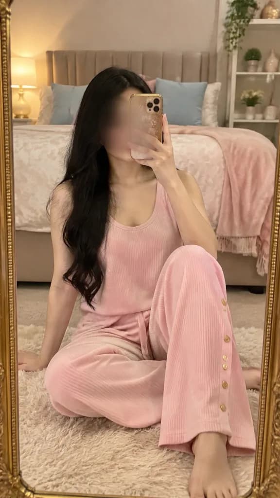 溫馨臥室居家服鏡面自拍