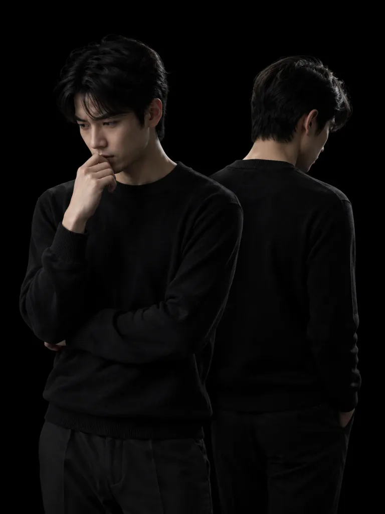 Front and Back Hesitation Portrait