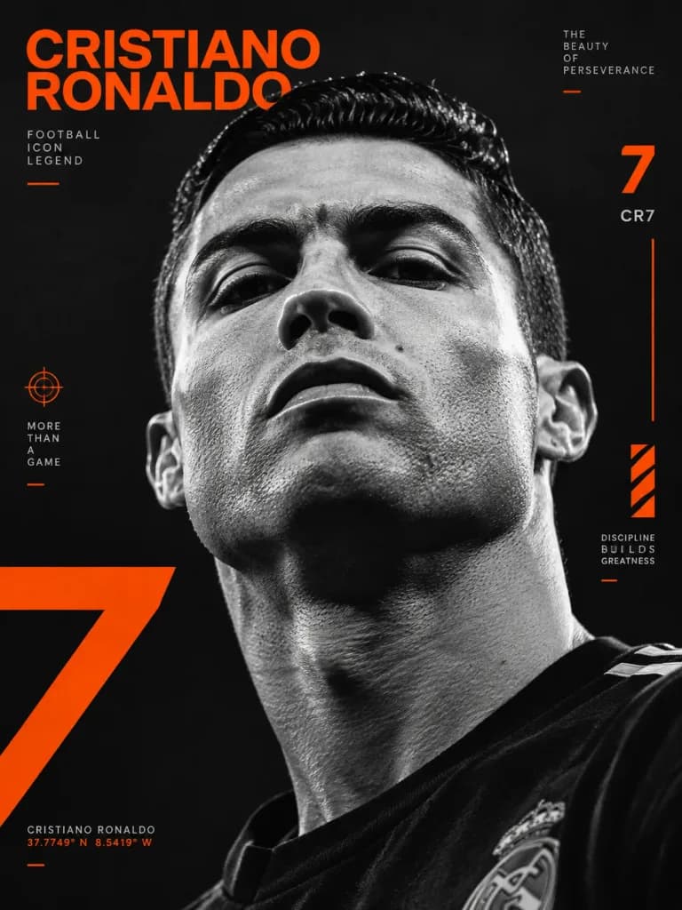 Monochrome Athlete Editorial Poster