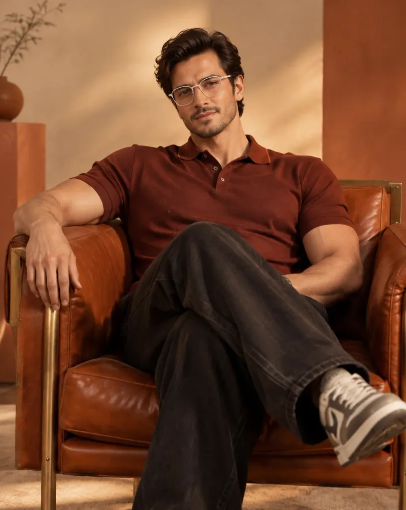 Cinematic Armchair Studio Portrait
