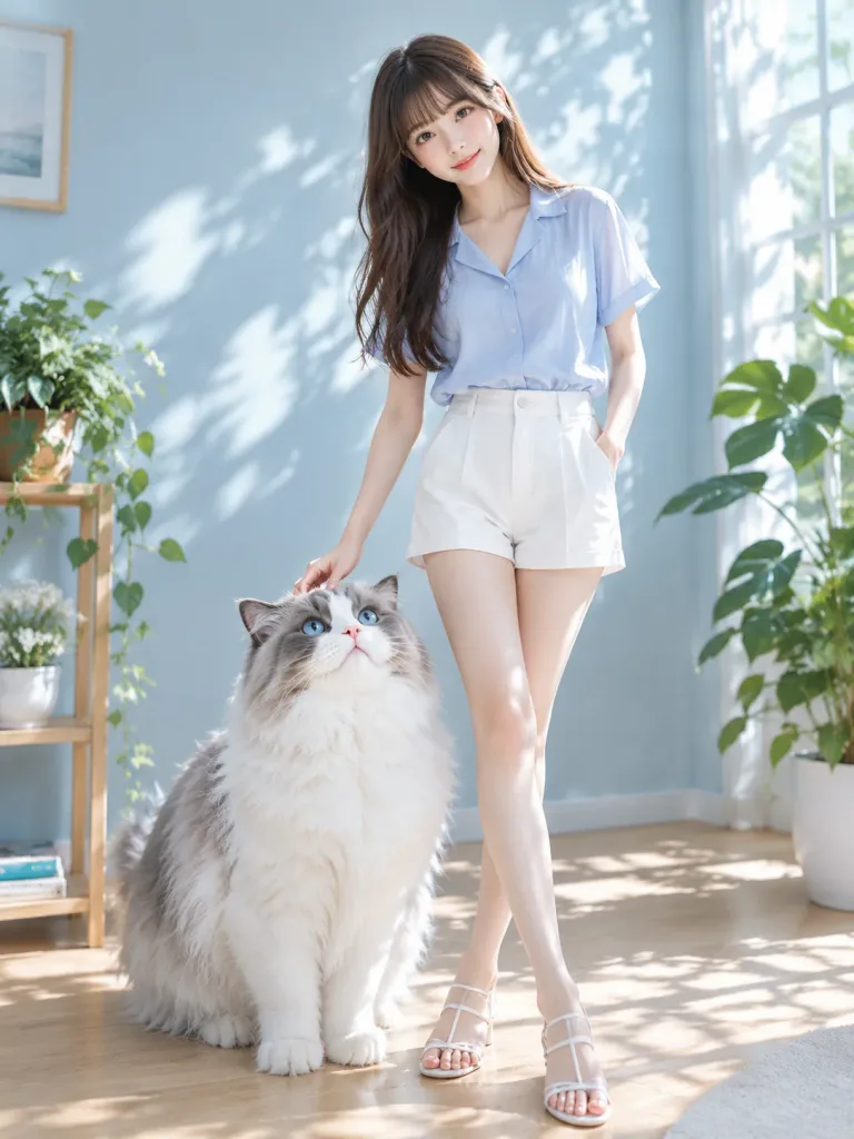 Afternoon Portrait with a Giant Cat
