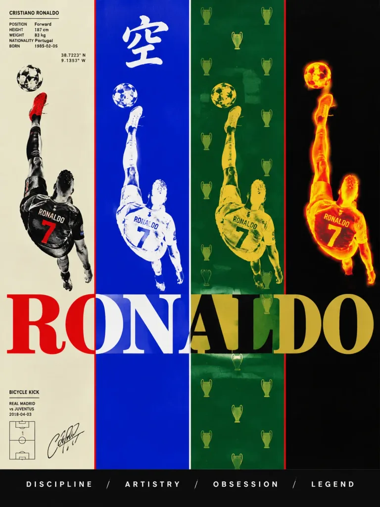 Four-Panel Pop Art Sports Poster
