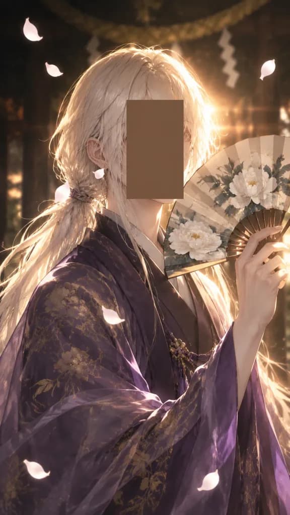 Backlit Kimono Portrait with Fan