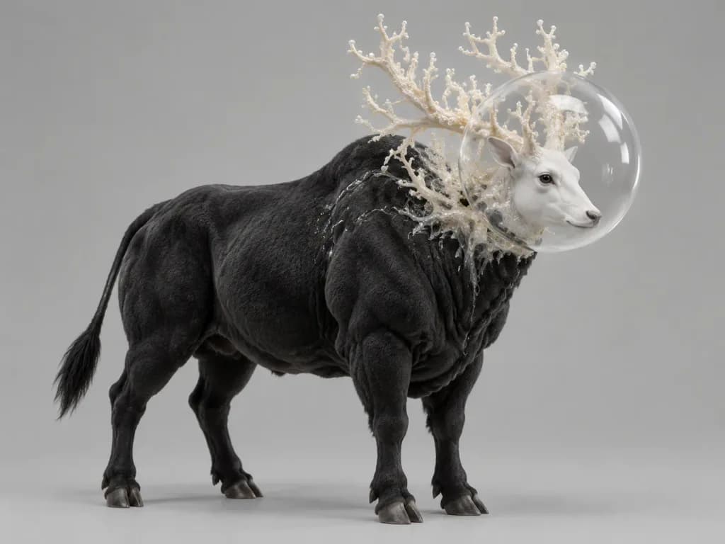 Glass Orb Antler Hybrid Bull