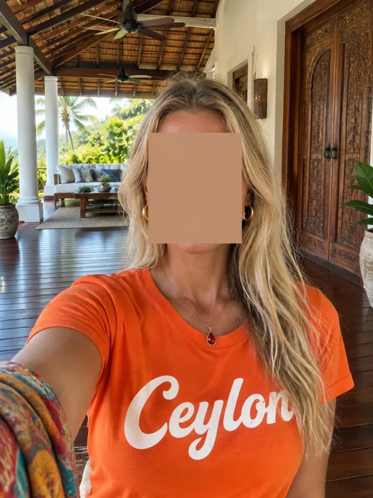 Tropical Villa Vacation Travel Selfie