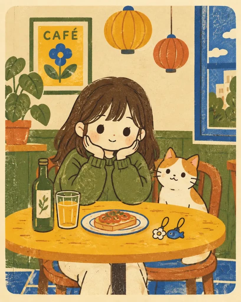 レトロリソグラフ カフェポスター
