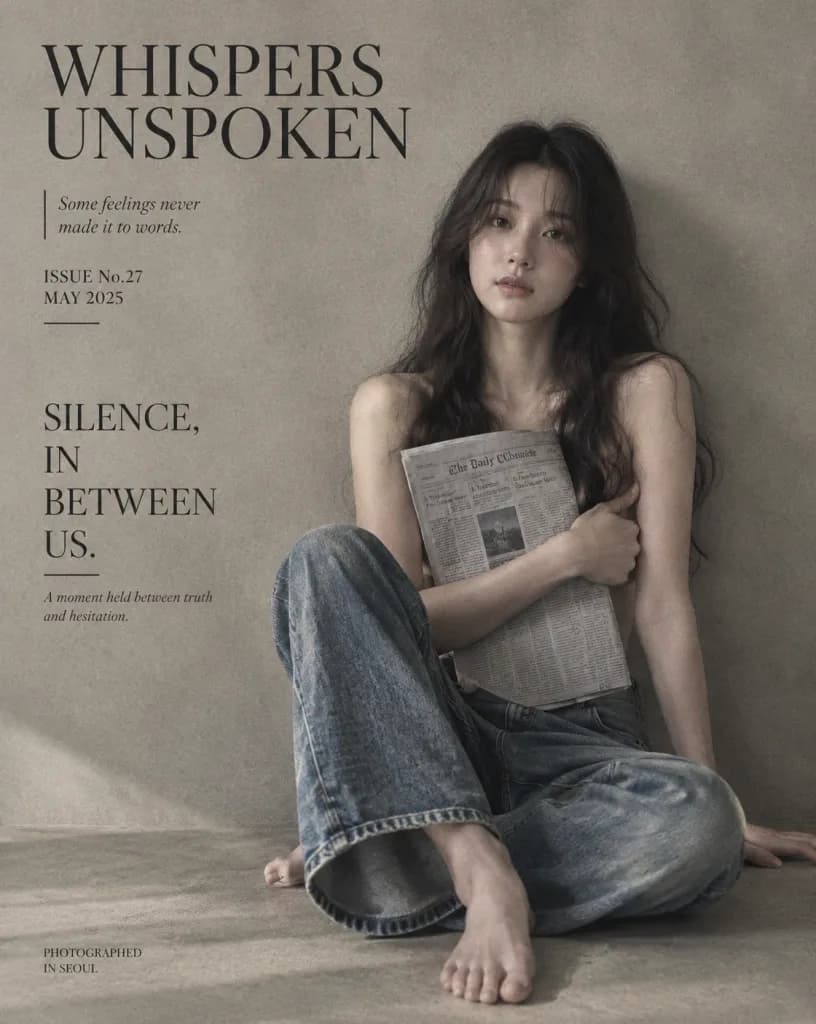 뮤트 톤 신문 스타일 매거진 커버