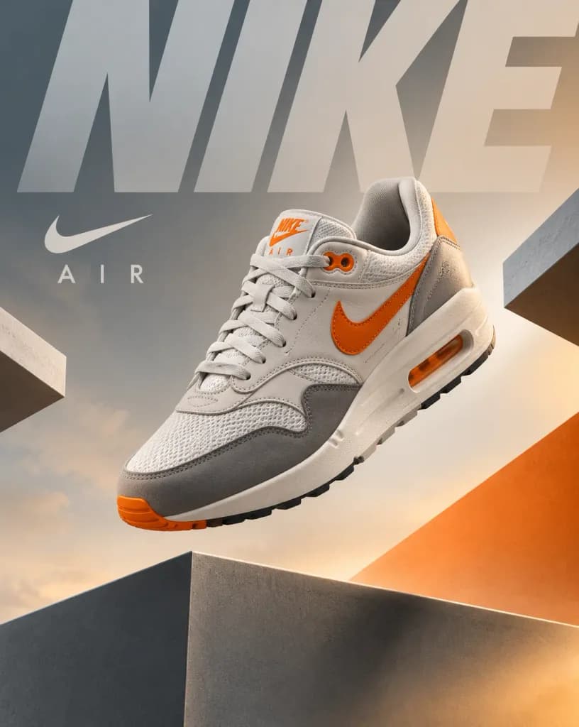 Minimalist Geometric Nike Sneaker Campaign Poster