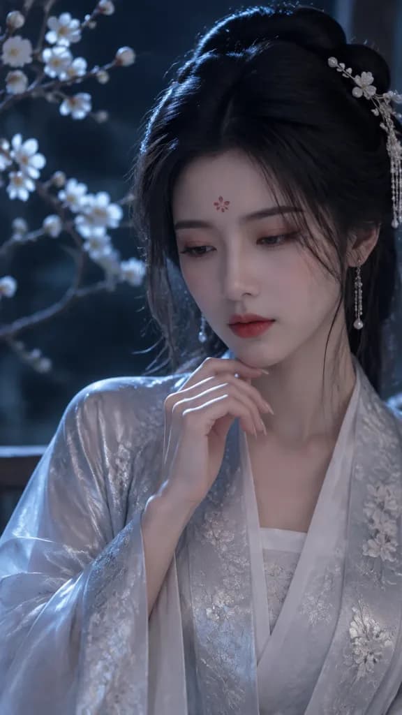 Moonlit Hanfu Maiden Portrait