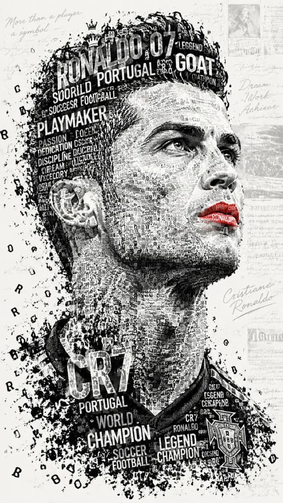 Athlete Word Cloud Typography Portrait
